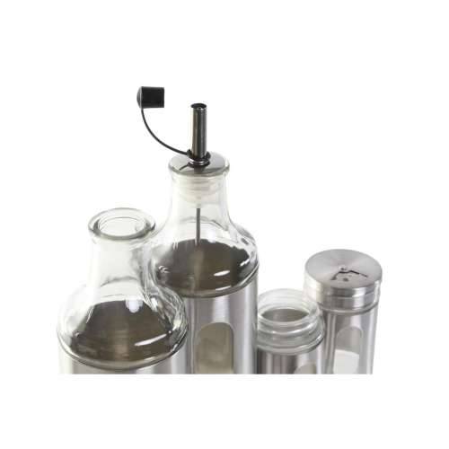 Set za Začine DKD Home Decor Kristal Srebrna Nehrđajući Čelik (22 x 5,4 x 22 cm) Cijena