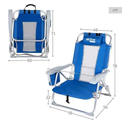 Stolica za za plažu Aktive Plava Bijela 49 x 78 x 56 cm (2 kom.) Cijena