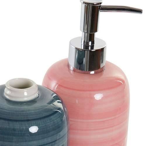Dozator za Sapun DKD Home Decor Plava Roza PVC Gres Keramika Skandinavski 8 x 8 x 16 cm (2 kom.) Cijena