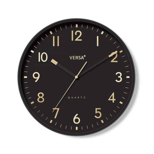 Zidni sat Versa Crna Plastika 4 x 30 x 30 cm Cijena