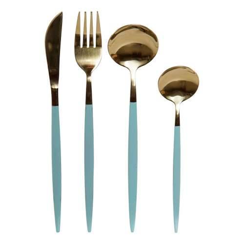 Set pribora za jelo DKD Home Decor Zelena zlatan Nehrđajući Čelik 1,5 x 0,5 x 22,3 cm 16 Dijelovi Cijena