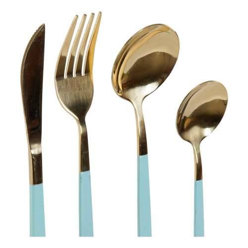 Set pribora za jelo DKD Home Decor Zelena zlatan Nehrđajući Čelik 1,5 x 0,5 x 22,3 cm 16 Dijelovi Cijena