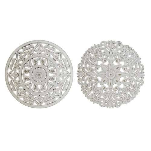 Zidni Ukras DKD Home Decor Bijela Mandala Indijac Premaz u shabby stilu 30 x 2 x 30 cm (2 kom.) Cijena