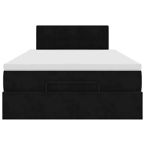 Otomanski krevet s madracem&LED crni 120x200cm baršunasti - Crna 120 x 200 cm gumbi Cijena