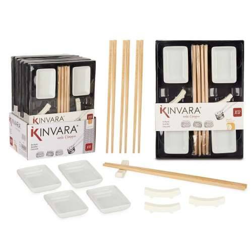 Set za sushi Kinvara 1249SJ4111 Bijela Bambus Porculan (12 Dijelovi) (6 kom.) Cijena