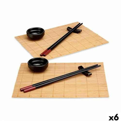 Set za sushi Kinvara SJ4702 Crna Prirodno Bambus Porcelāna trauki (8 Dijelovi) (6 kom.) Cijena