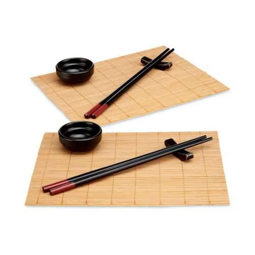 Set za sushi Kinvara SJ4702 Crna Prirodno Bambus Porcelāna trauki (8 Dijelovi) (6 kom.) Cijena