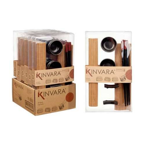 Set za sushi Kinvara SJ4702 Crna Prirodno Bambus Porcelāna trauki (8 Dijelovi) (6 kom.) Cijena
