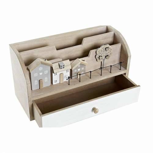 Višenamjenski Organizator DKD Home Decor Drvo MDF 28 x 11,5 x 15 cm Prirodno Kuće Cijena