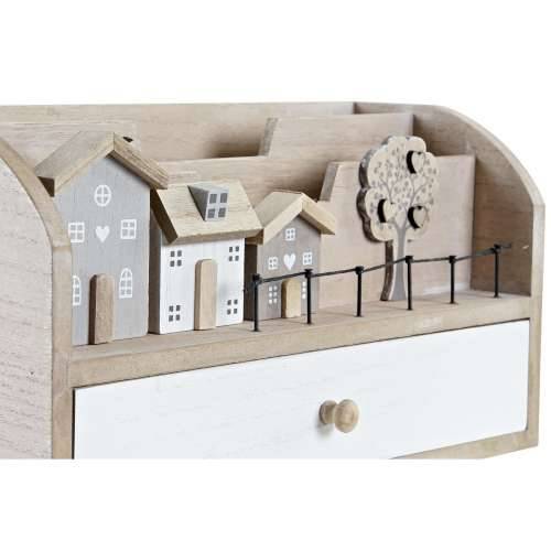 Višenamjenski Organizator DKD Home Decor Drvo MDF 28 x 11,5 x 15 cm Prirodno Kuće Cijena