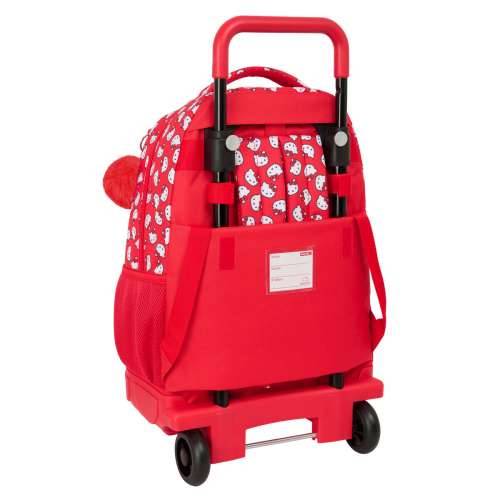 Školski Ruksak s Kotačima Hello Kitty Iconic Bijela Crvena 33 x 45 x 22 cm Cijena