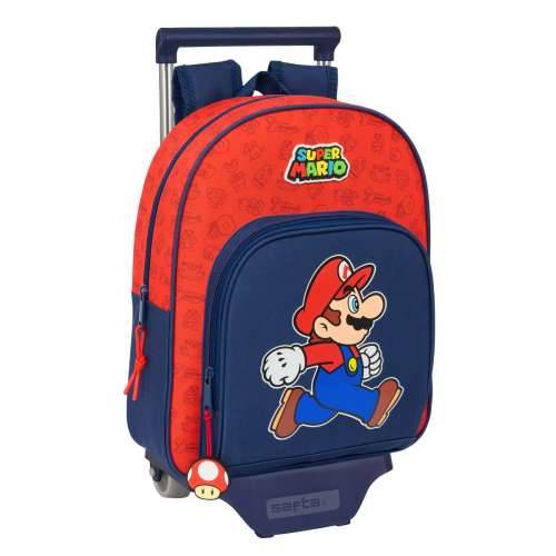 Školski Ruksak s Kotačima Super Mario Trick Crvena Tamno plava 28 x 34 x 10 cm Cijena