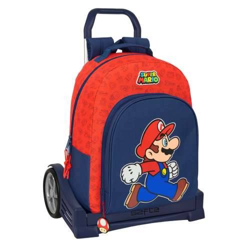 Školski Ruksak s Kotačima Super Mario Trick Crvena Tamno plava 32 x 42 x 15 cm Cijena