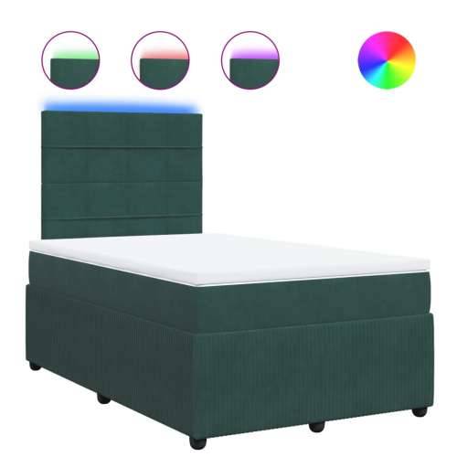 Box spring krevet s madracem tamnozeleni 120x200 cm baršunasti - Tamnozelena 120 x 200 cm Blok s kvadratima Cijena