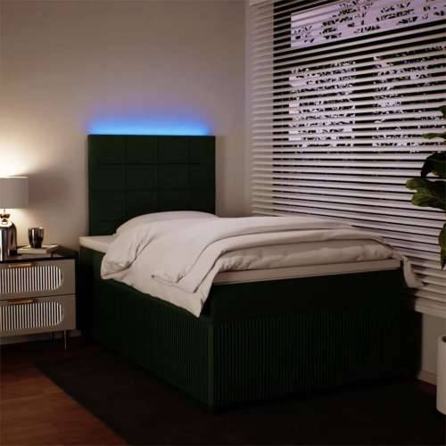 Box spring krevet s madracem tamnozeleni 120x200 cm baršunasti - Tamnozelena 120 x 200 cm Blok s kvadratima Cijena
