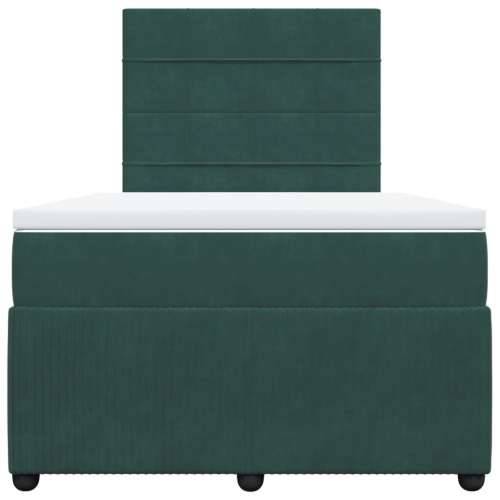 Box spring krevet s madracem tamnozeleni 120x200 cm baršunasti - Tamnozelena 120 x 200 cm Blok s kvadratima Cijena