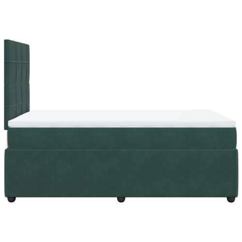 Box spring krevet s madracem tamnozeleni 120x200 cm baršunasti - Tamnozelena 120 x 200 cm Blok s kvadratima Cijena
