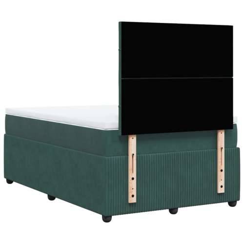 Box spring krevet s madracem tamnozeleni 120x200 cm baršunasti - Tamnozelena 120 x 200 cm Blok s kvadratima Cijena