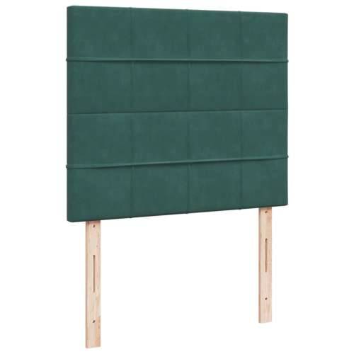 Box spring krevet s madracem tamnozeleni 120x200 cm baršunasti - Tamnozelena 120 x 200 cm Blok s kvadratima Cijena