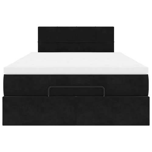 Otomanski krevet s madracem&LED crni 120x200cm baršunasti - Crna 120 x 200 cm Blok s kvadratima Cijena