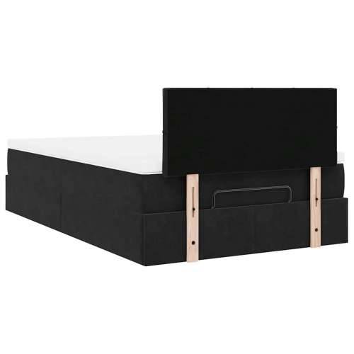 Otomanski krevet s madracem&LED crni 120x200cm baršunasti - Crna 120 x 200 cm Blok s kvadratima Cijena