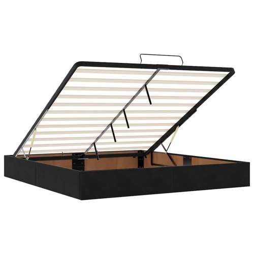 Otomanski krevet s madracem i LED crni 180x200cm baršunasti - Crna 180 x 200 cm gumbi Cijena