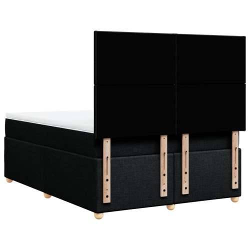 Krevet s oprugama i madracem crni 160x200 cm od tkanine - Crna 160 x 200 cm Gladak dizajn Cijena