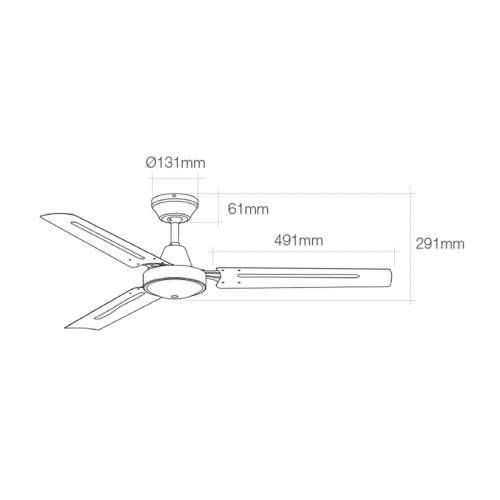 Stropni Ventilator EDM 33982 Bijela 60 W Ø 120 cm Mini Industrijski Cijena