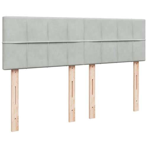 Otomanski krevet s madracem i LED 140x190 cm baršunasti - Svjetlosiva 140 x 190 cm Blok s kvadratima Cijena