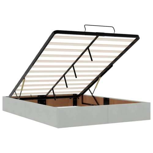 Otomanski krevet s madracem i LED 140x190 cm baršunasti - Svjetlosiva 140 x 190 cm Blok s kvadratima Cijena