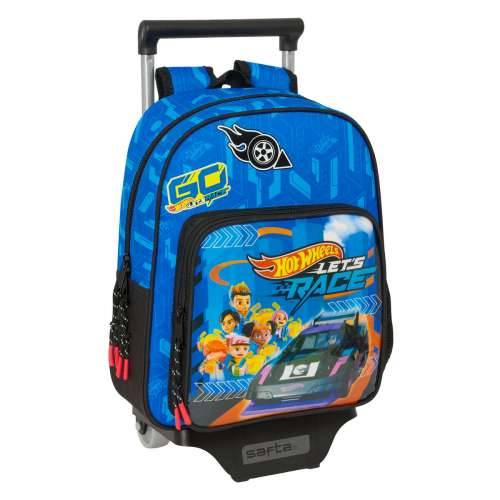 Školski Ruksak s Kotačima Hot Wheels Let’s race Plava Crna 27 x 10 x 67 cm Cijena