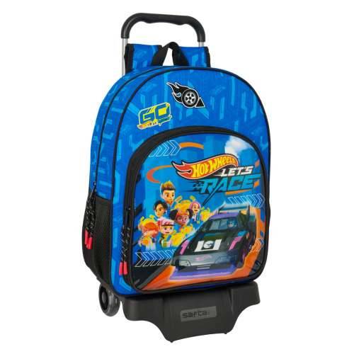 Školski Ruksak s Kotačima Hot Wheels Let’s race Plava Crna 33 x 42 x 14 cm Cijena