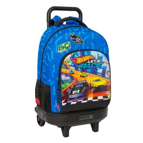 Školski Ruksak s Kotačima Hot Wheels Let’s race Plava Crna 33 x 45 x 22 cm Cijena