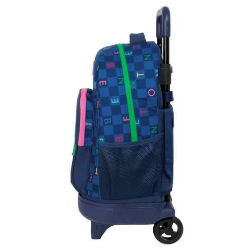 Školski Ruksak s Kotačima Benetton Damero Mornarsko plava 33 x 45 x 22 cm Cijena