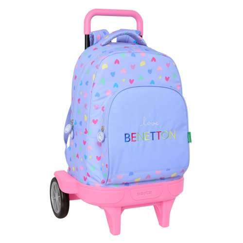 Školski Ruksak s Kotačima Benetton Lila Lila 33 x 45 x 22 cm Cijena