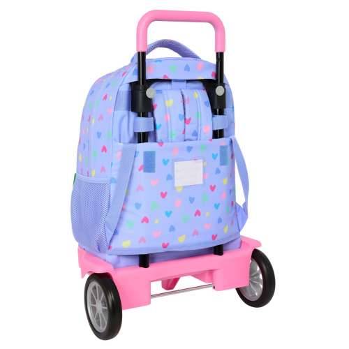 Školski Ruksak s Kotačima Benetton Lila Lila 33 x 45 x 22 cm Cijena