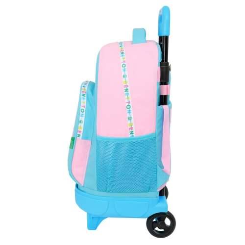 Školski Ruksak s Kotačima Benetton Unique Roza Turkizno 33 x 45 x 22 cm Cijena