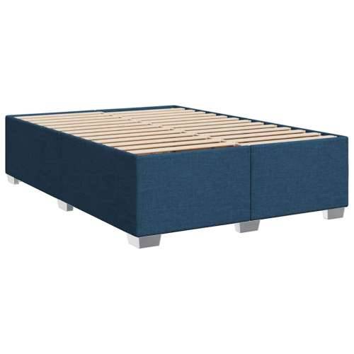 Krevet s oprugama i madracem plavi 140 x 190 cm od tkanine - Plava 140 x 190 cm Gladak dizajn Cijena