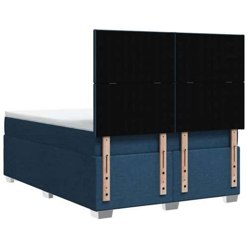 Krevet s oprugama i madracem plavi 140 x 190 cm od tkanine - Plava 140 x 190 cm Gladak dizajn Cijena