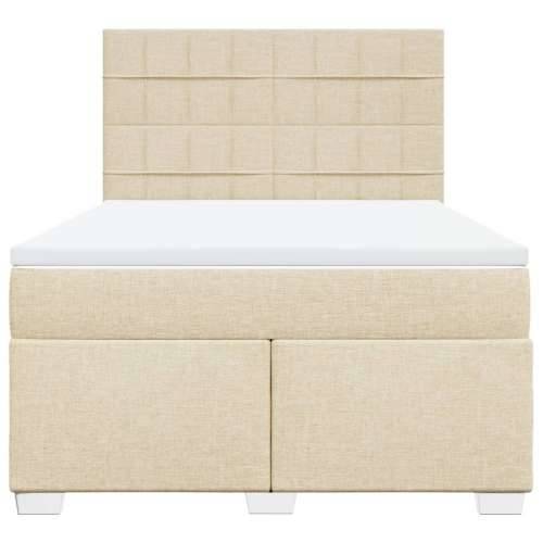 Krevet s oprugama i madracem krem 160x200 cm od tkanine - Krema 160 x 200 cm Blok s kvadratima Cijena