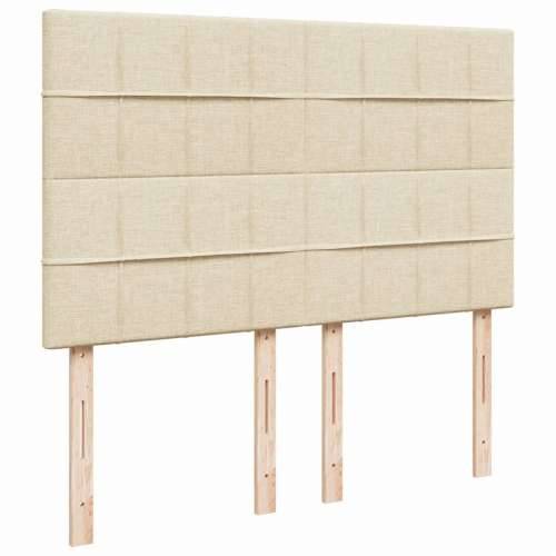 Krevet s oprugama i madracem krem 160x200 cm od tkanine - Krema 160 x 200 cm Blok s kvadratima Cijena