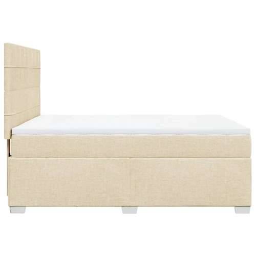 Krevet s oprugama i madracem krem 160x200 cm od tkanine - Krema 160 x 200 cm Blok s kvadratima Cijena