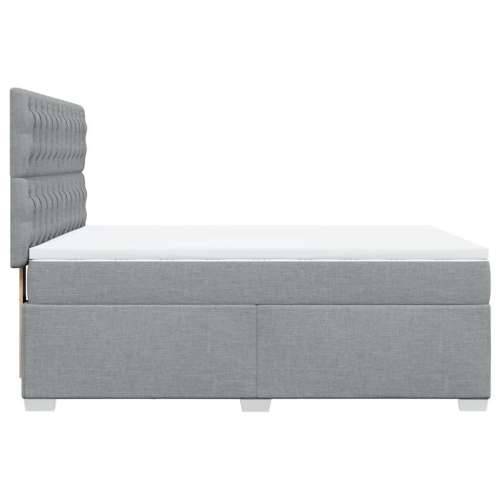 Krevet box spring s madracem svjetlosiva 160x200 cm tkanina - Svjetlosiva 160 x 200 cm Dizajn s gumbima Cijena