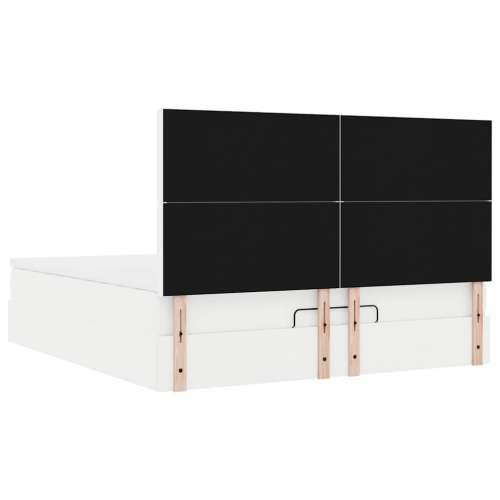 Otomanski okvir kreveta s madraca bijela 160x200cm umjetna koža - Bijela 160 x 200 cm Cijena