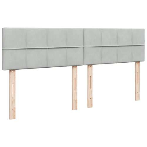 Okvir kreveta s madracima svijetlosivi 200x200cm baršunasti - Svjetlosiva 200 x 200 cm Blok s kvadratima Cijena