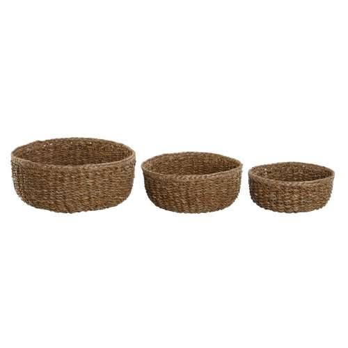 Set košara Home ESPRIT Prirodno Prirodno vlakno Boho 30 x 30 x 13 cm (3 Dijelovi) Cijena