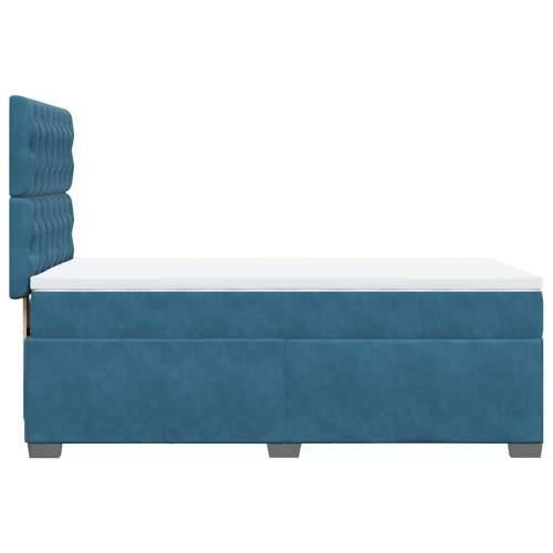 Box spring krevet s madracem plavi 80 x 200 cm baršunasti - Plava 80 x 200 cm Dizajn s gumbima Cijena