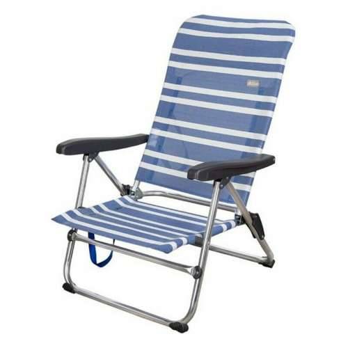 Stolica za za plažu Aktive 62601 Bijela Mornarsko plava 61 x 50 x 85 cm Aluminij Cijena