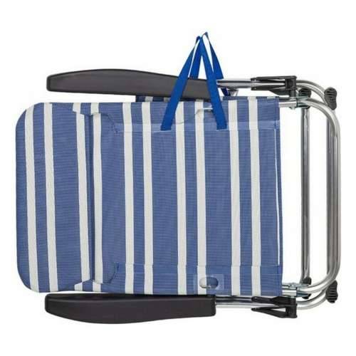 Stolica za za plažu Aktive 62601 Bijela Mornarsko plava 61 x 50 x 85 cm Aluminij Cijena