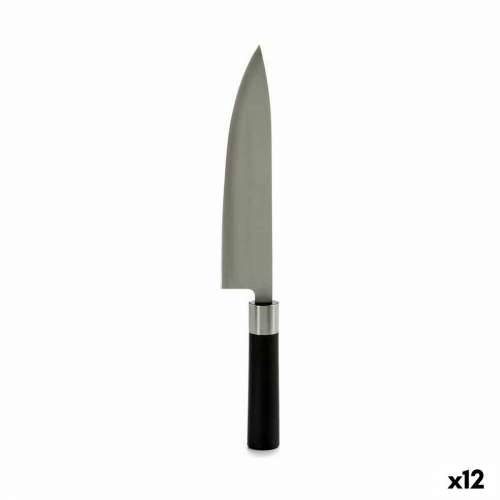 Kuhinjski Nož Kinvara KT11-5604S01 Crna Srebrna Nehrđajući Čelik Plastika 5 x 33,5 x 2,3 cm (12 kom.) Cijena